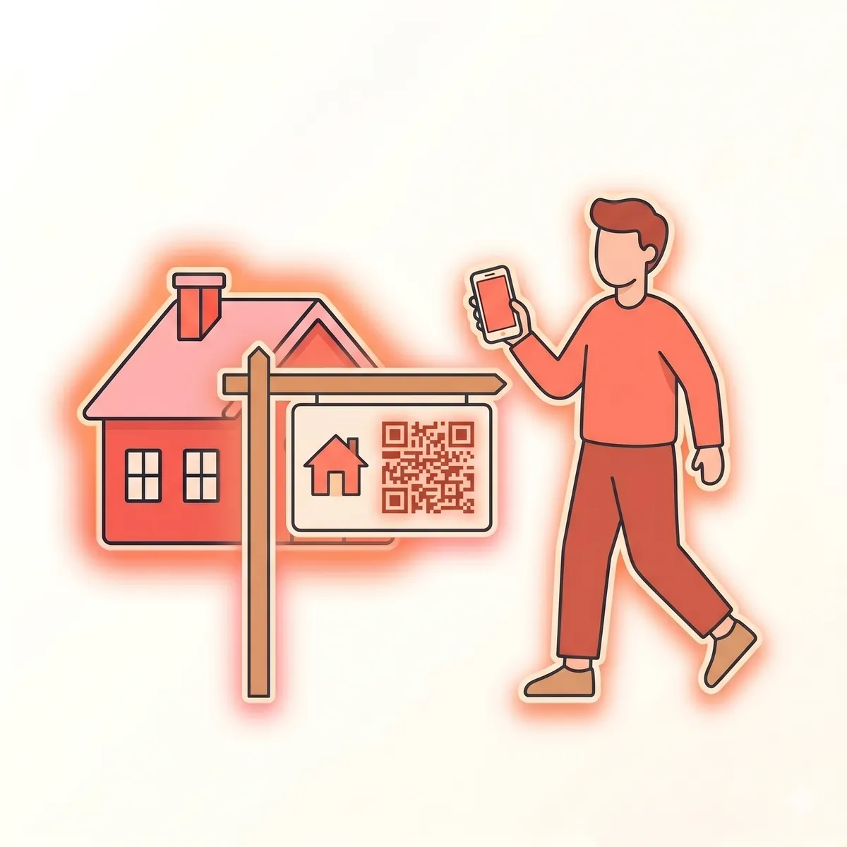 Je klant loopt langs, ziet de QR op het bord en scant.